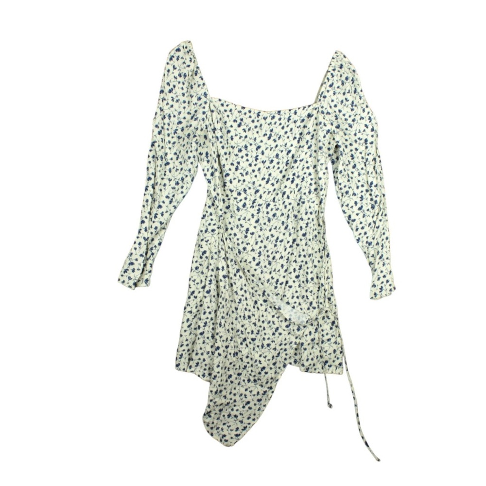 Reformation Rosalie Mini Wrap Dress Sz 12 Long Sleeve Floral Smocked back Boho - Picture 2 of 12